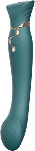Zalo Queen G-Spot Pulse Wave Vibe - Премиальный вибратор для точки G с функцией нагрева, 21,5х3,5 см (изумрудный)