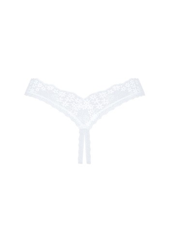 Obsessive Heavenlly crotchless thong  - эротические стринги с открытой промежностью, XS/S (белый)