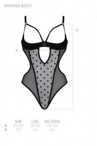 Эротическое боди Passion MARINA BODY, XXL/XXXL