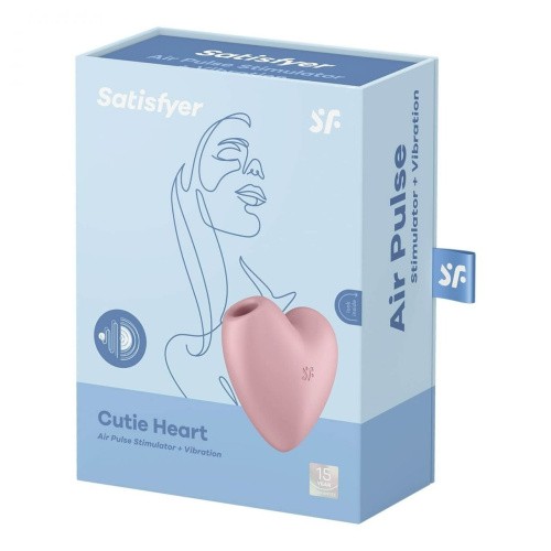 Satisfyer Cutie Heart Light Red - Вакуумний стимулятор у вигляді серця, 7.7х7.5 см (рожевий) - купити в Києві, Україні