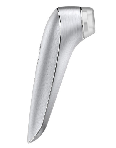 Люксовый вакуумный стимулятор клитора с вибрацией Satisfyer Luxury High Fashion, 17х4 см (серебристый)
