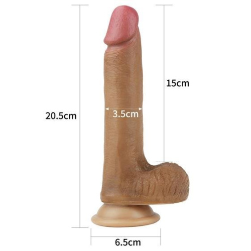 LoveToy - Nature Cock 8 - Фаллоимитатор на присоске, 20.5х3.5 см (коричневый)