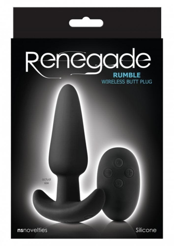 NS Novelties Renegade Rumble Wireless Plug - анальная пробка с дистанционным управлением, 10х3,7 см