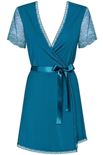 Obsessive Miamor robe - эротический пеньюар, S/M (бирюзовый)