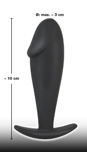 Orion Black Velvets Butt Plug - Анальная пробка в форме пениса, 10х3 см (черный)