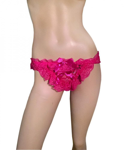 Кружевные трусики стринги с бантиками, S/M (разные цвета)