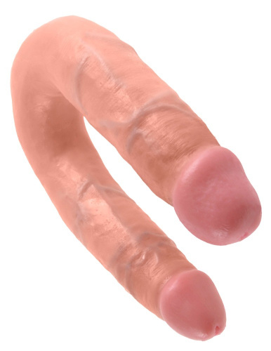 Pipedream Cock U-shape Double Trouble M - двойной фаллоимитатор, 34х3,3 см (телесный)