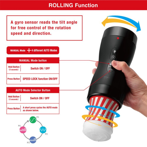Автоматический мастурбатор Tenga Vacuum Gyro Roller совместим с Tenga Cup, 20,35 см