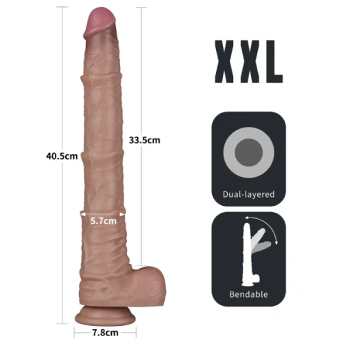 Фаллоимитатор Dual Layered Bendable 16'' Flesh, 40.5 см