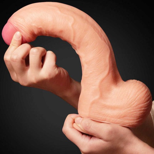 LoveToy 11" Nature Cock Flesh - Гигантский фаллос на присоске, 28х5.3 см