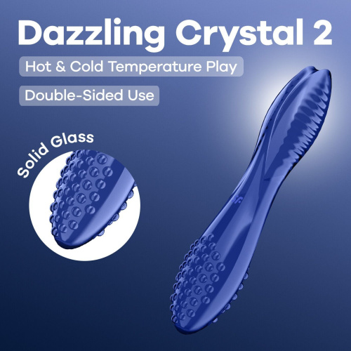 Двусторонний стеклянный дилдо Satisfyer Dazzling Crystal 2