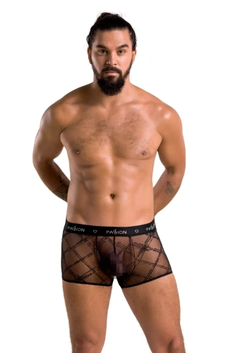 Passion - 032 SHORT JAMES black - Сексуальные полупрозрачные трусы, XXL/XXXL