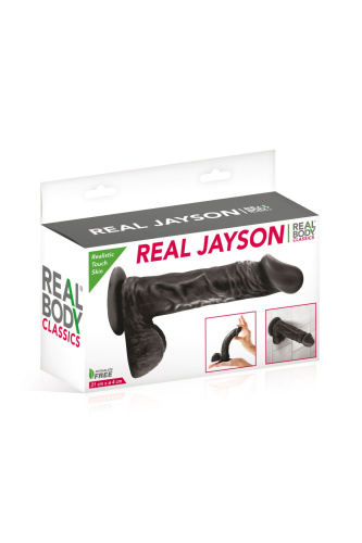 Real Body Real Jayson Black - фаллоимитатор на присоске, 21х4 см.