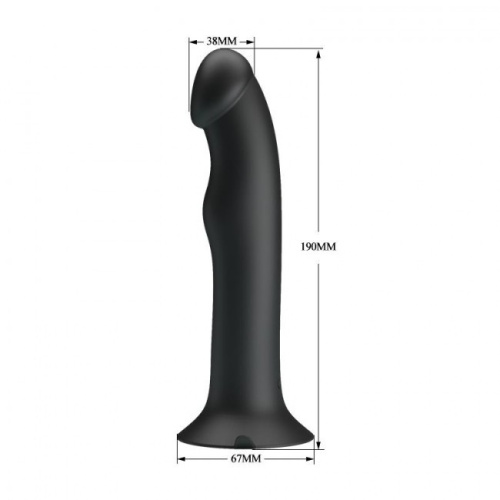 Pretty Love - Murray Dildo with Vibration - Реалистичный вибратор на присоске, 19х3.8 см (чёрный)