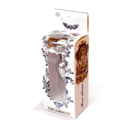 Boss Jewellery Silver Plug Disco Flashlight - Анальная пробка с кристаллом, 7х2.7 см (радужный)