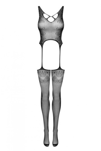 Obsessive F228 - Бодистокинг с красивым декольте, S-L (чёрный)
