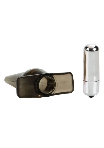 California Exotic Novelties Mini Vibro Tease - Анальная вибропробка, 10х3 см (серая)