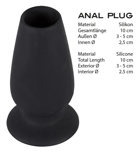 Orion Lust Tunnel Plug M – силіконовий анальний тунель, 10х5 см (чорний) - купити в Києві, Україні