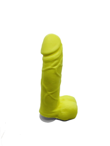 Чистый Кайф Yellow size M - Крафтовое мыло-член с присоской, 14х3,2 см (желтый)