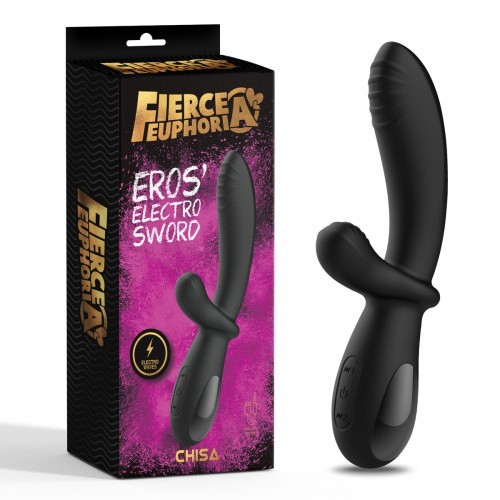 Fierce Euphoria Eros Electro Sword - Вібратор-кролик з функцією електростимуляції, 19.3х3.5 см (чорний) - купити в Києві, Україні