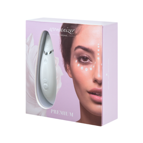 Womanizer Premium - Впечатляющий вакуумный стимулятор клитора, 15.5х5 см (белый)
