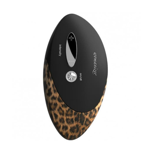 Womanizer W500 - Вакуумный стимулятор клитора с кристаллом Swarovski, 12х6 см (чёрный с леопардом)