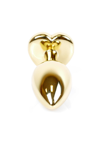 Анальная пробка с камнем Jewellery Gold Heart Plug