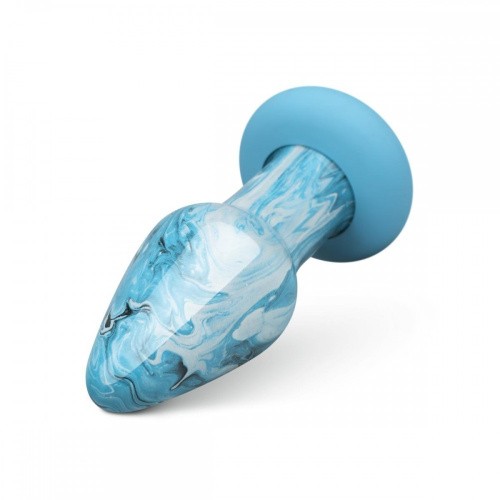 Gildo - Ocean Curl Glass Butt plug - Стеклянная анальная пробка, 11,1х5 см (голубой)