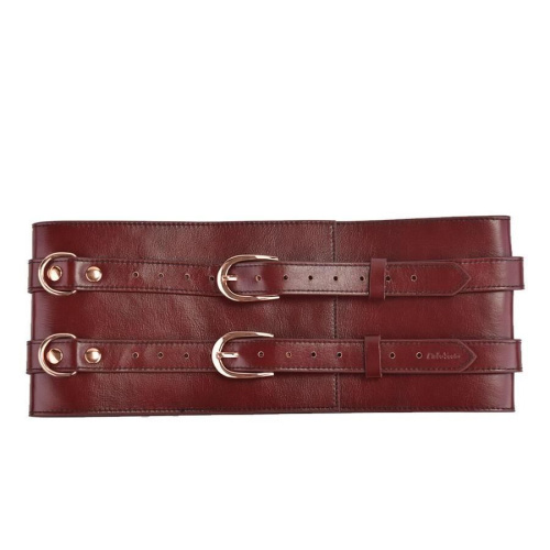 Кожаный пояс для бондажа Liebe Seele Wine Red Waist Cuff, размер S