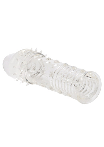 CalExotics Adonis Extension Clear - рельефная удлиняющая насадка на пенис, 5 см (прозрачный)