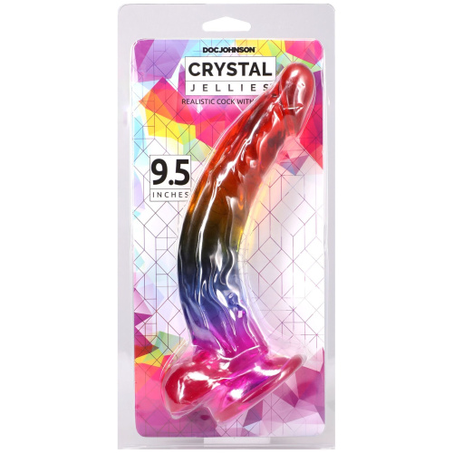 Фаллоимитатор Doc Johnson Crystal Jellies Rainbow 9.5 Inch, 24,1 см