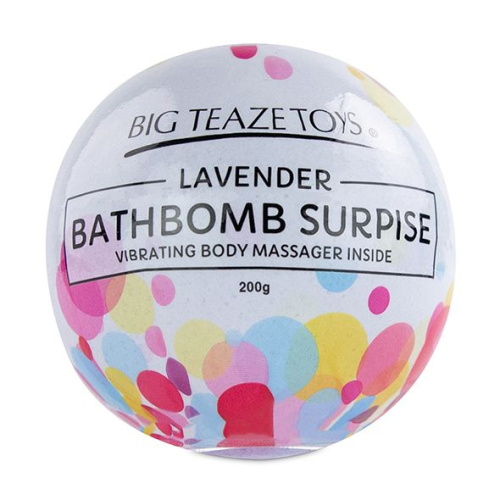 Big Teaze Toys Bath Bomb Surprise with Vibrating Body Massager Laven - Сюрприз-бомба для ванны с вибропулей