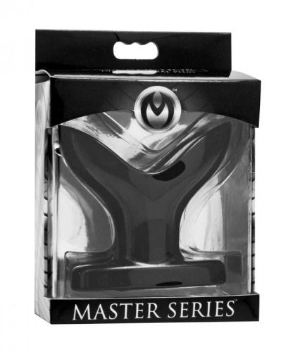 Master Series Mini Ass Anchor Dilating Anal Plug - анальная пробка с раскытыми кончиками, 7х7,7 см (чёрный)