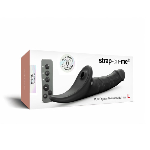 Вибронасадка для страпона с вакуумной стимуляцией Strap-On-Me Multi Orgasm Realistic Dildo, L