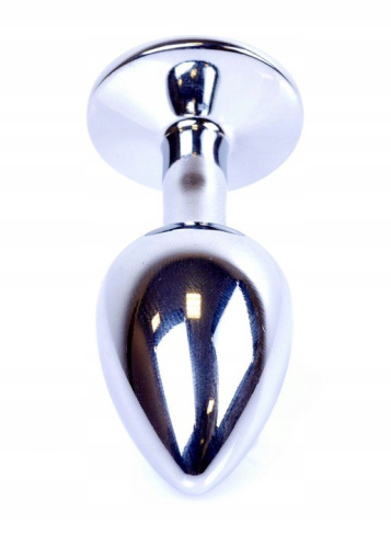 Boss Jewellery Silver Plug Pink - Анальна пробка із кристалом, 7х2.7 см (фуксія) - купити в Києві, Україні