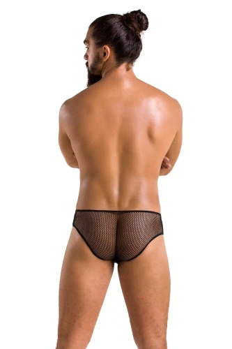 Passion - 035 SLIP RICHARD black - Сетчатые мужские трусы со шнуровкой, XXL/XXXL
