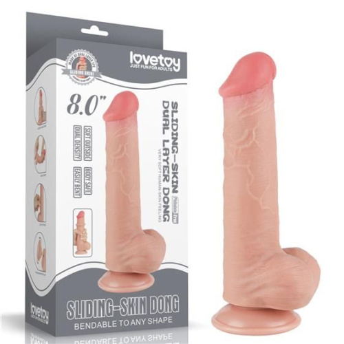 Фаллоимитатор Sliding-Skin Dual Layer Dong 8", 20.8 см