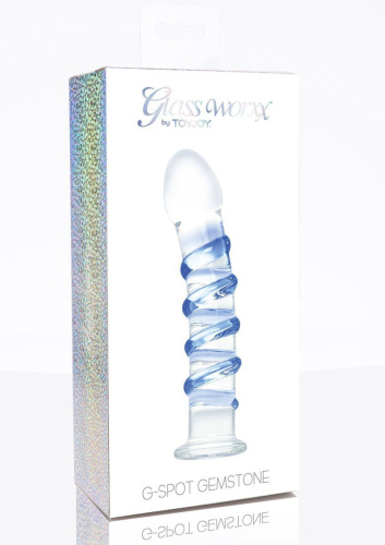 Toy Joy G-Spot Gemstone - Стеклянный фаллоимитатор, 17х3.6 см