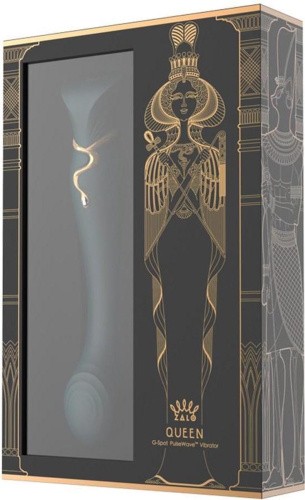 Zalo Queen G-Spot Pulse Wave Vibe - Премиальный вибратор для точки G с функцией нагрева, 21,5х3,5 см (изумрудный)
