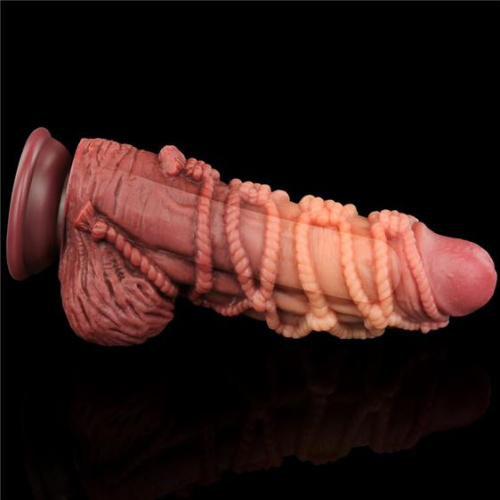 Реалистичный фаллоимитатор LoveToy Dual-Layered Silicone Cock With Rope, 24,5 см