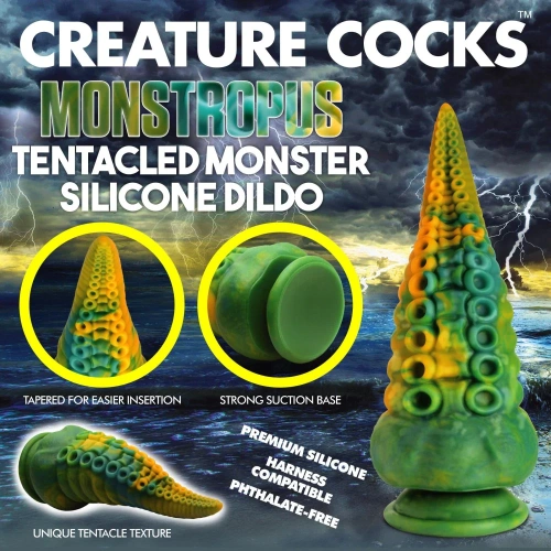 Creature Cocks Monstropus Tentacled Silicone Dildo - фантазийный фаллоимитатор щупальце Осьминога, 21.6х8.6 см