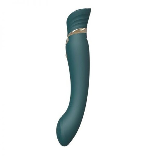 Zalo Queen Set Pulse Wave Clit Stim - Премиальный вибратор для клитора с насадкой для вакуумной стимуляции, 21.6х3.5 см (изумрудный)