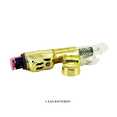 Baile Gold Lover - вибратор-кролик с вибрацией и ротацией, 22.5х3 см
