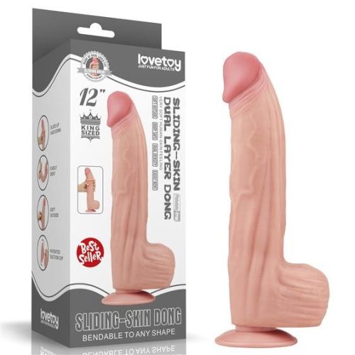 Реалистичный фаллоимитатор Sliding-Skin Dual Layer Dong 12", 31 см