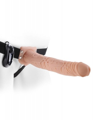 Fetish Fantasy Series 11 Vibrating Hollow - Большой полый страпон с вибрацией, 27.9х4,8 см (телесный)
