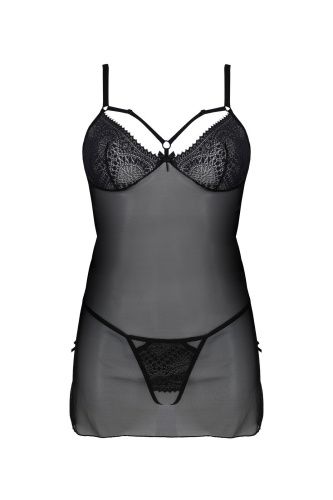 Пеньюар Passion DROSERA CHEMISE black, XXL/XXXL