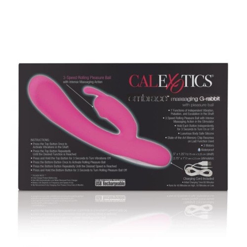 California Exotic Novelties Embrace Massaging G-Rabbit - вибратор-кролик для точки G, 13х3.3 см (розовый)