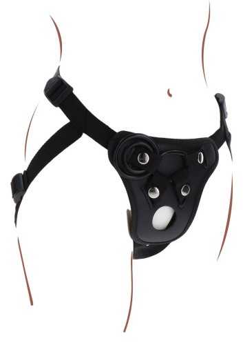 Toy Joy Strap-On Pleasure Harness - Трусики для страпона, (черный)