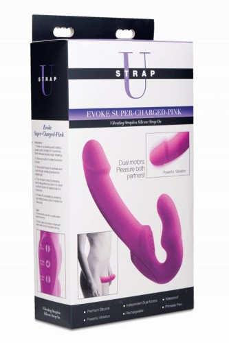 Безремневой страпон Evoke Rechargeable Vibrating Strapless Strap On, 24.7 см