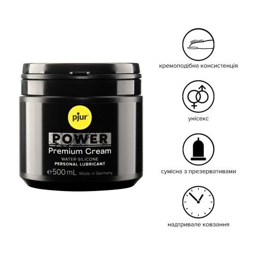 Pjur Power Premium Cream - змазка для фістингу та анального сексу на гібридній основі, 500 мл - купити в Києві, Україні